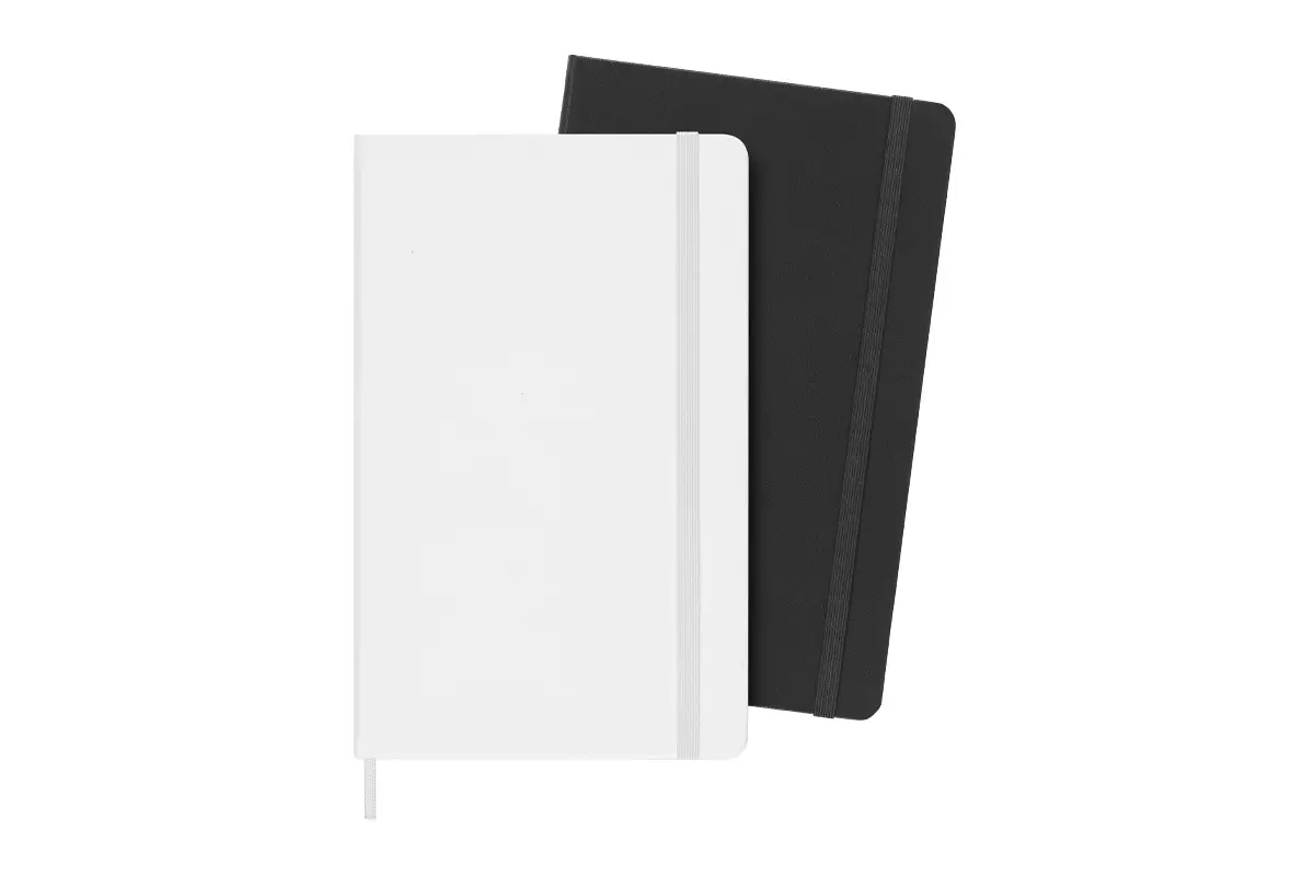 Een Moleskine Ruled/Plain Hardcover Notebook Large Black/White (set of 2) koop je bij Moleskine.nl